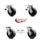 Service Caster 6 Inch Glass Filled Nylon Caster Set with Roller Bearings 2 Brakes 2 Swivel Lock SCC-TTL30S620-GFNR-2-BSL-2 - alternate 4